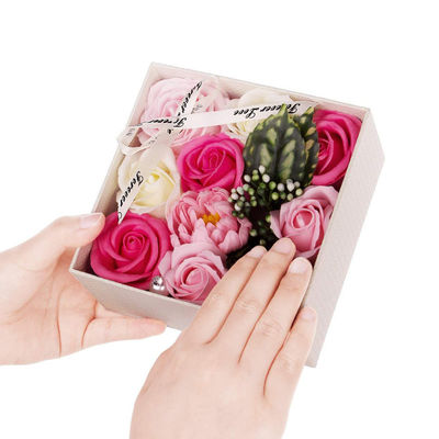 Rose Soap Flower Bouquet Boxes artificielle 14.5cm*14.5cm*7.5cm pour des professeurs