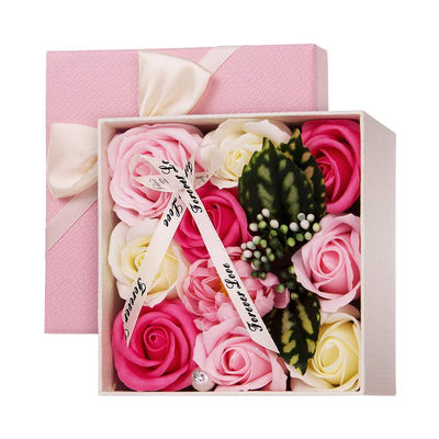 Rose Soap Flower Bouquet Boxes artificielle 14.5cm*14.5cm*7.5cm pour des professeurs