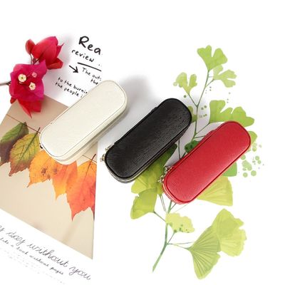 Mini affaire en cuir 10*4*3.5cm de rouge à lèvres de voyage d'unité centrale avec la double fermeture de tirette