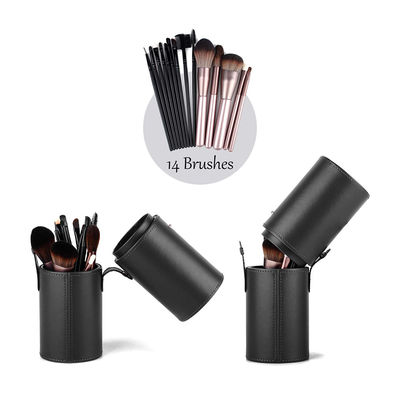Tube en cuir synthétique de brosse de maquillage grande capacité bien Stitiched