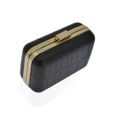 Cuir noir élégant d'unité centrale de modèle de crocodile de pochette de soirée de contact confortable