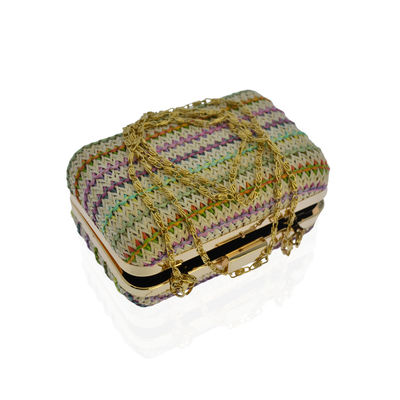 Croix de style de Boho - coloré de sac d'embrayage de soirée de corps tissé pour des dames