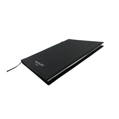 Utilisation en cuir de bureau de noir de carnet de livre à couverture dure de 80 feuilles de Vegan