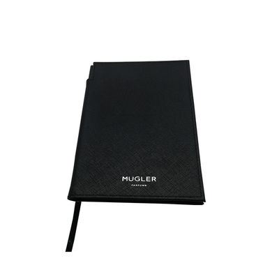 Utilisation en cuir de bureau de noir de carnet de livre à couverture dure de 80 feuilles de Vegan