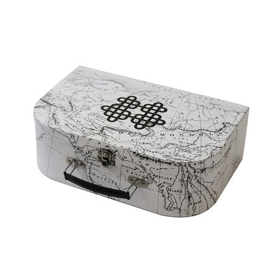 Panier décoratif de boîte-cadeau de valise de stockage de souvenir de carte avec le couvercle