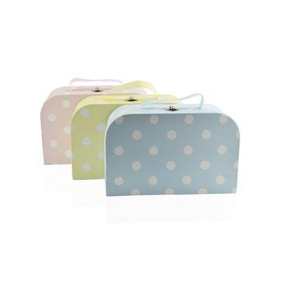 Boîte de Dot Pattern Cardboard Storage Suitcase de 3 ensembles avec la poignée de ruban