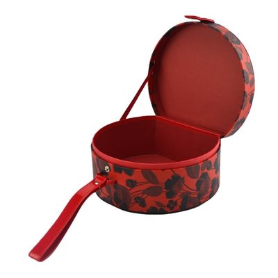 Valise de papier de rond de fermeture de loquet de stockage de cadeau avec la poignée d'unité centrale