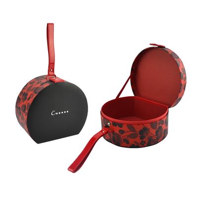 Valise de papier de rond de fermeture de loquet de stockage de cadeau avec la poignée d'unité centrale