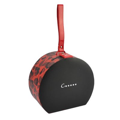 Valise de papier de rond de fermeture de loquet de stockage de cadeau avec la poignée d'unité centrale